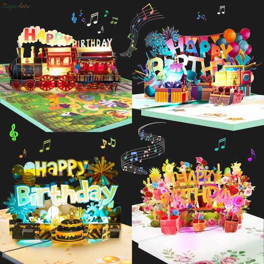 🎉 Tarjeta de Cumpleaños Mágica con Música y Luces – Sorpresa en 3D 🎶✨